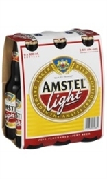 Amstel Light Bottles 6 x 330ml, 2.5%-low alcohol-TopShelf Liquor Online Nz