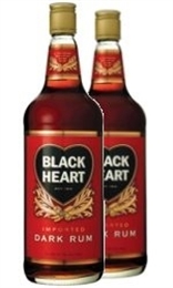 2 x Black Heart Rum 1 litres, 37.5%-cheap as-TopShelf Liquor Online Nz