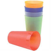 15 x Mixed Colour Plastic Cups 255ml