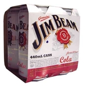 Jim Beam & Cola 4 x 440ml Cans, 5%-bourbon-TopShelf Liquor Online Nz