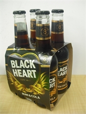 Black Heart Rum & Cola Bottles 4 x 330ml, 7%-rum-TopShelf Liquor Online Nz