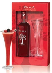 Pama Pomegranate Giftset 750ml, 17% --liqueurs-TopShelf Liquor Online Nz