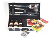 Bbq Tool Set & 3 Sauces in Case