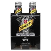 4 x 300ml Schweppes Soda Water Bottles