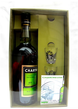 Chartreuse Green Shot Glasses Gift Pack 700ml, 55%