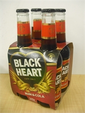 Black Heart Rum & Cola Bottles 4 x 330ml, 5%-rum-TopShelf Liquor Online Nz
