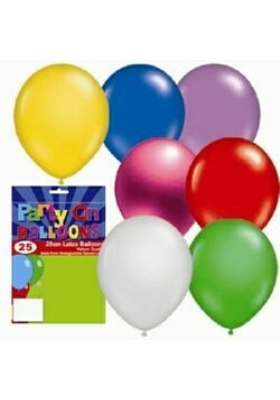 25 x Metallic Balloons Various Colours